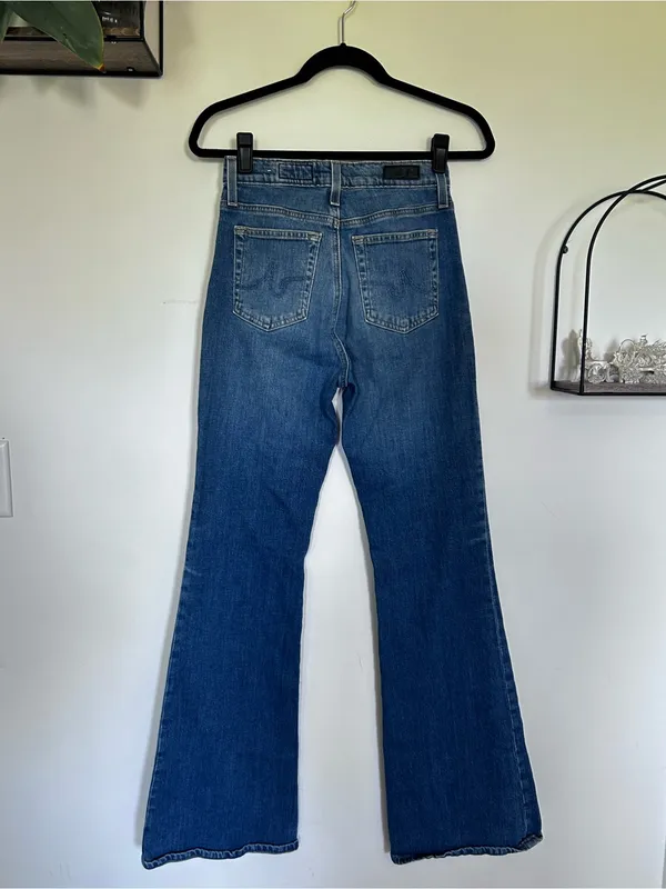 AG Adriano Goldschmied Madi High Rise Flare Denim Blue Jeans Size 26 - Image 2