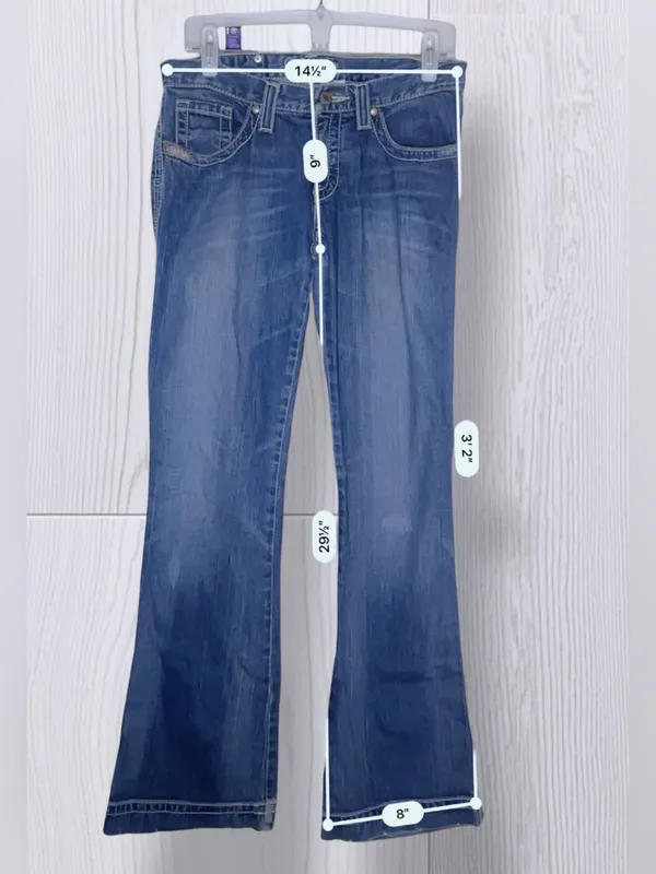 CRUEL GIRL Low Rise Slim Embroidered Pocket Bootcut Western Jeans | Medium Wash - Image 13