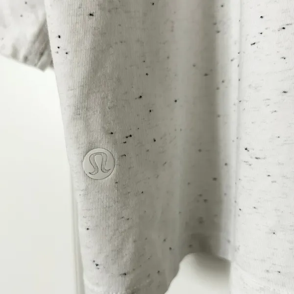 Lululemon LA 3/4 Sleeve Crewneck Shirt Pima Cotton Confetti White Size 12 - Image 4