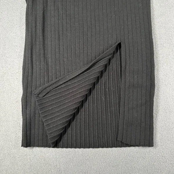Abercrombie Fitch Womens S Black A-Line Pull‎ On Viscose Skirt Front Split - Image 2