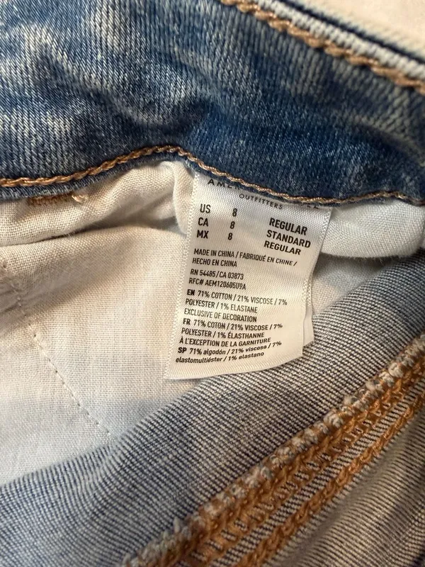 American Eagle Ne(x)t Level Stretch Light Wash Distressed High-Rise Skinny Jeans - Image 10