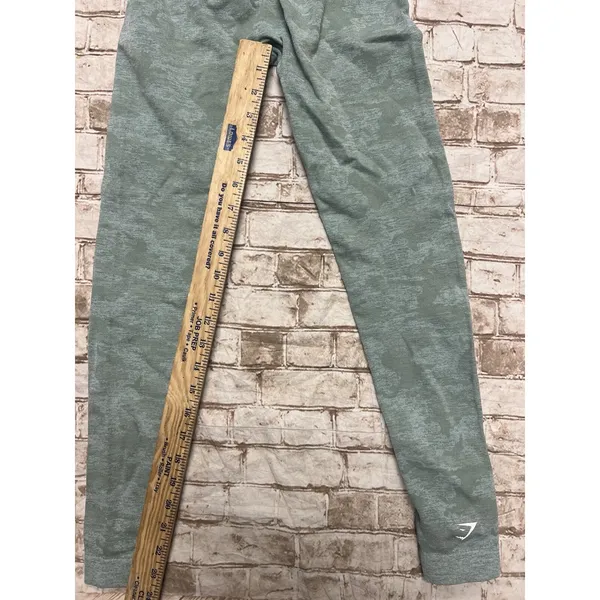 Gymshark Camo Seamless Leggings Sage‎ Green Size X Small Compression Adapt - Image 4