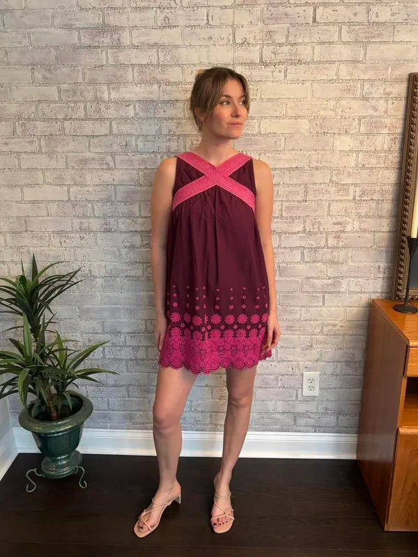 Vintage Odd Molly Purple and Pink Mini Dress - Image 2