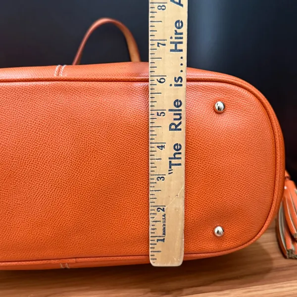 Authentic Dooney & Bourke Davis Tassel Orange Saffiano Leather Large Tote Bag - Image 12