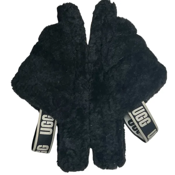 Ugg Fluff Yeah Slide Slippers Womens 8 Black Plush Sheepskin‎ Logo Soft Fur Cozy - Image 6