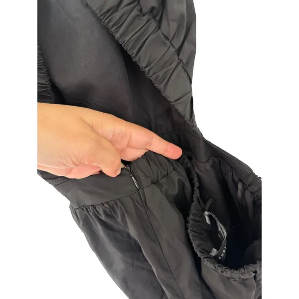 English Factory Dress Black Open‎ Back Crisscross Strap Tiered Midi Small NEW - Image 6
