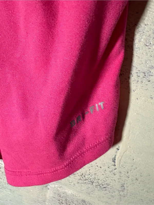 Nike Dri-Fit Pink Vented Racerback Activewear Curved Hem Tank Top M - Image 5