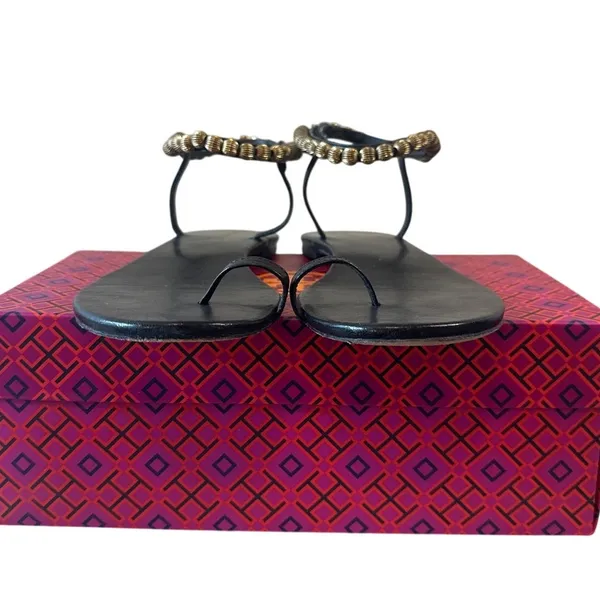 Tory Burch Capri Beaded Ankle Wrap Sandals Size‎ 10.5 - Image 2