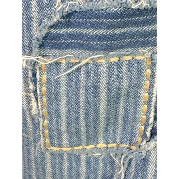 Free People Downtown Denim Railroad Patchwork Coveralls Romper Small Bohemian - Image 7