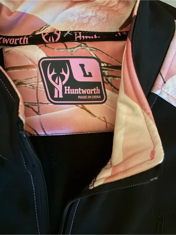 Worth Black Jacket with Pink Camo Trim Size L - Image 3