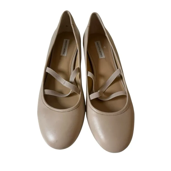 Saks 5th Avenue Ballet Flats Nude Beige Size 10M Neutral Minimalist Classic - Image 2