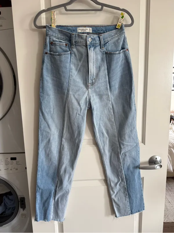 Abercrombie & Fitch Light Blue Straight Leg Jeans - Image 2