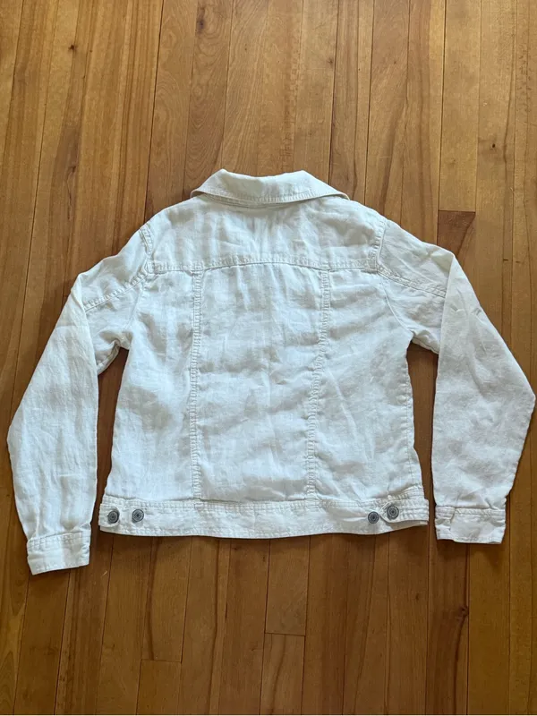 Jones New york Off-White Linen-Blend Jean Jacket - Image 6