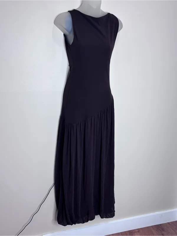 Zara asymmetrical Drop Waist Sleeveless Maxi Long Brown Dress NWT MEDIUM blogger - Image 5