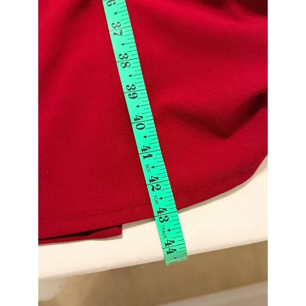 GUESS Sheath Dress Sz L Burgundy Sleeveless Side Knot Draped Professional Office - Image 9