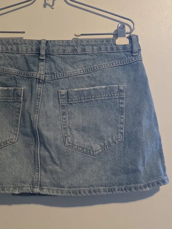 Free People Light Wash Denim Skirt - Image 9