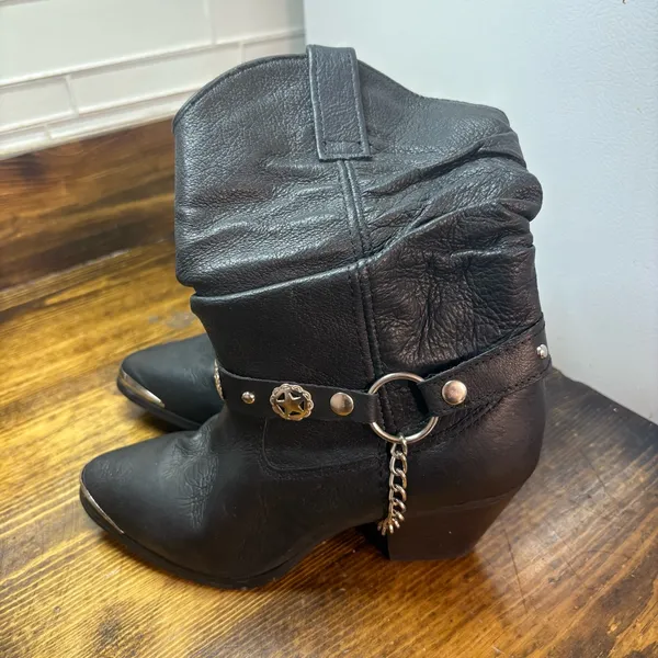 Dingo‎ Black Slouchy Western Boots Size 5 - Image 2