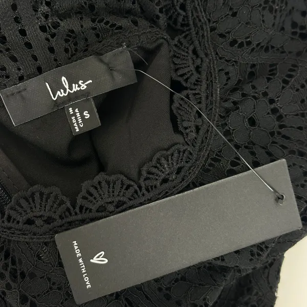 Lulus Appetite for Seduction Black Lace Long Sleeve Dress Party Gothic Small NWT - Image 7