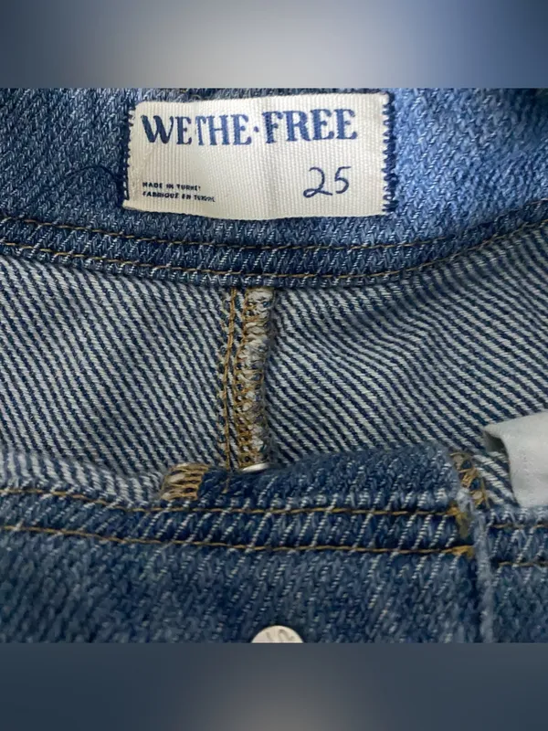 Free People Barrel High Fly Blue Jeans size 25 - Image 8