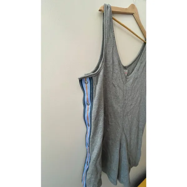 Free People FP Movement Grey Snap-Side Sleeveless Romper Size Medium NWT - Image 3