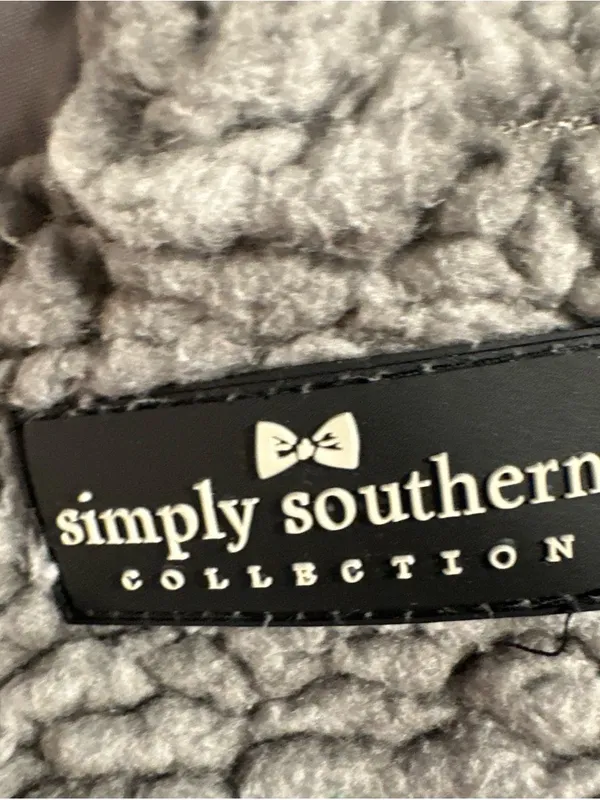 P285. Simply Southern Gray Sherpa 1/4 Zip-Up Pullover - Image 6