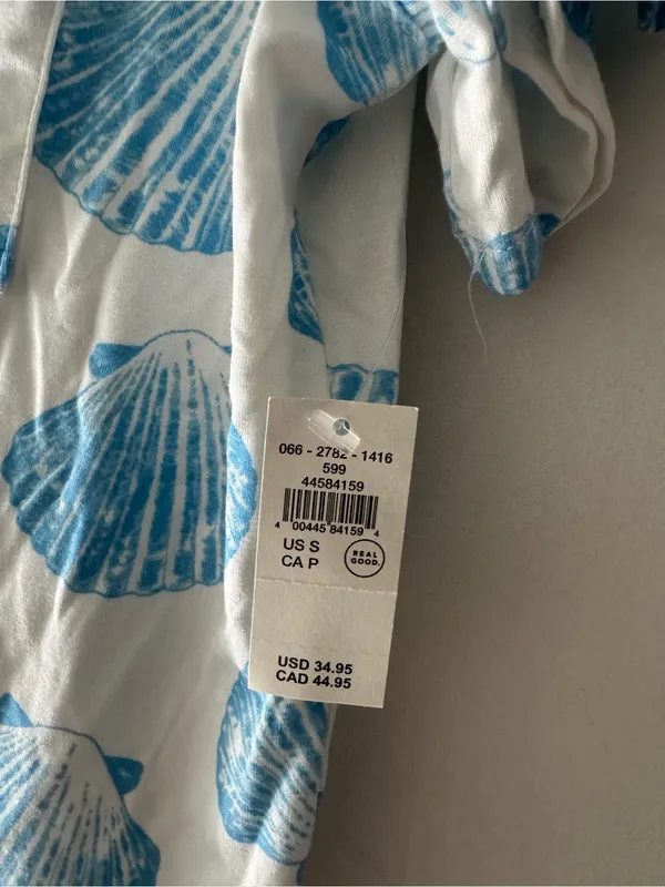 Aerie NEW! Real Soft Short Sleeve Pajama Shirt Blue Shell Nautical - Image 8