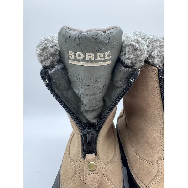 Women's Sorel Ellesmere Brown Suede Waterproof‎ Winter Boots Taupe Size 6 - Image 6