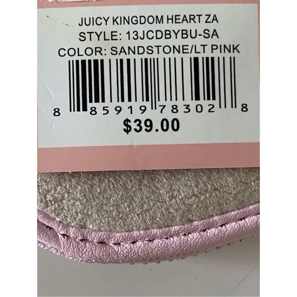 NWT Juicy Couture Kingdom Heart Zip Wristlet Pink Velour Rhinestone Crown Wallet - Image 6
