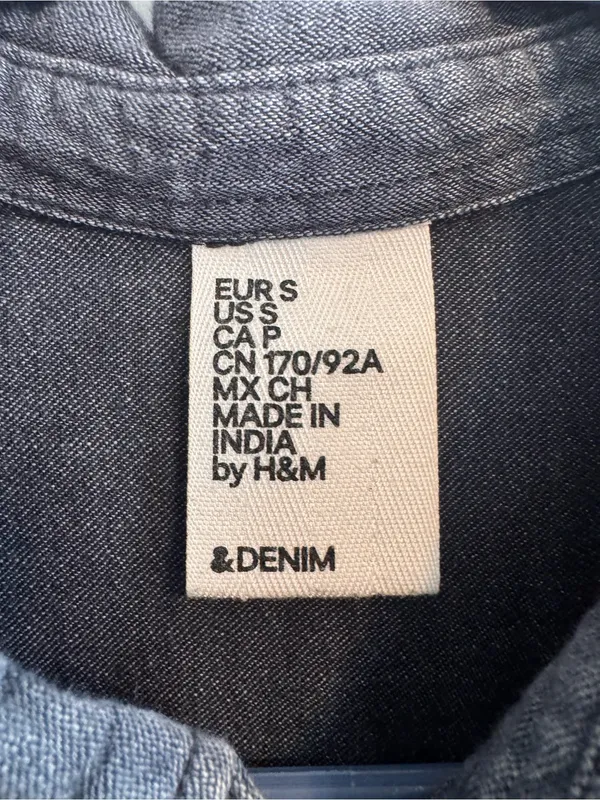 &Denim Gray Chambray Button Front Shirt Women’s Small‎ Cotton - Image 2