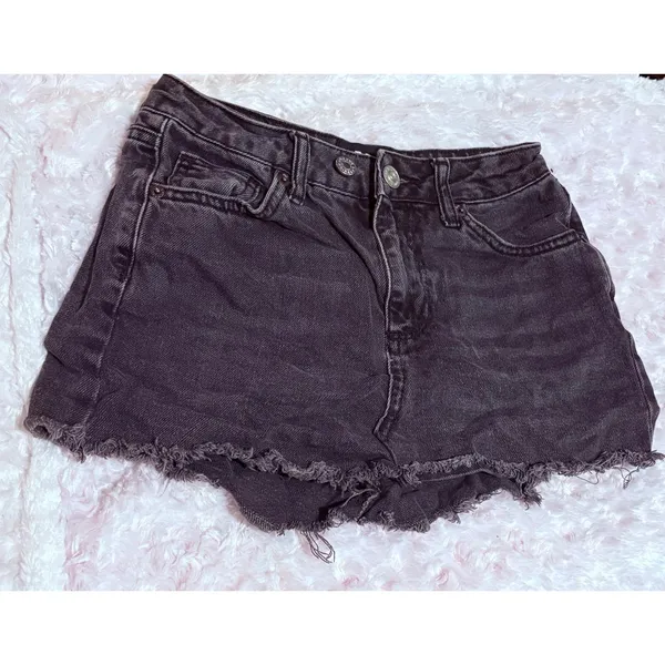 BDG Urban Outfitters Black Distressed Denim Mom Skirt Frayed‎ Hem Size W25 L32 - Image 3