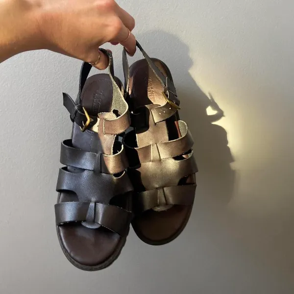 Y2K brown faux leather chunky fisherman sandals 🔥 - Image 4
