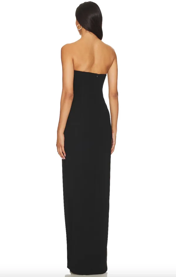 Amanda Uprichard X Revolve Strapless Puzzle Black Gown Dress Women Size Small - Image 2