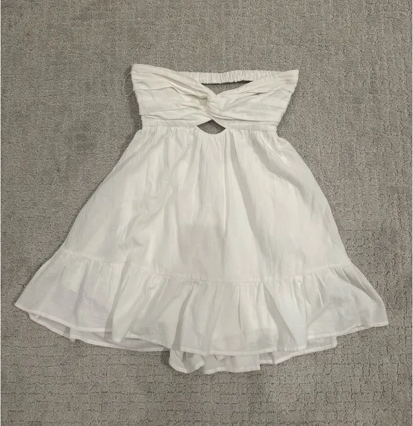 White mini strapless dress Size M - Image 2