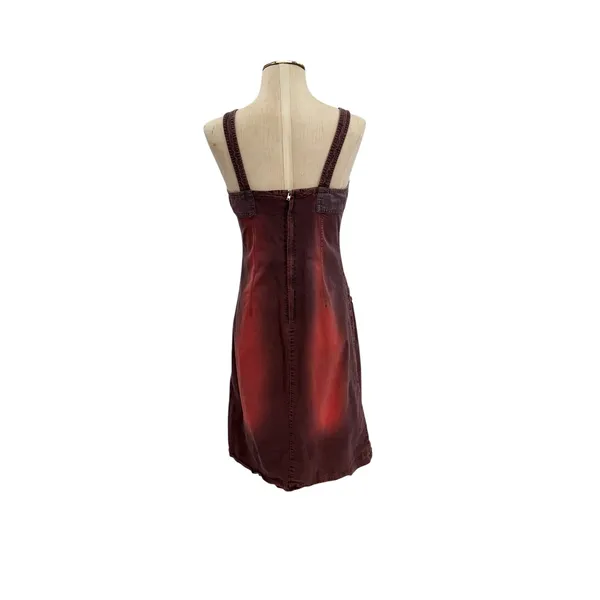 Transit Par Such Red‎ Purple Tie Dye Stretch Denim Mini Dress Size 2 US 8 10 - Image 8