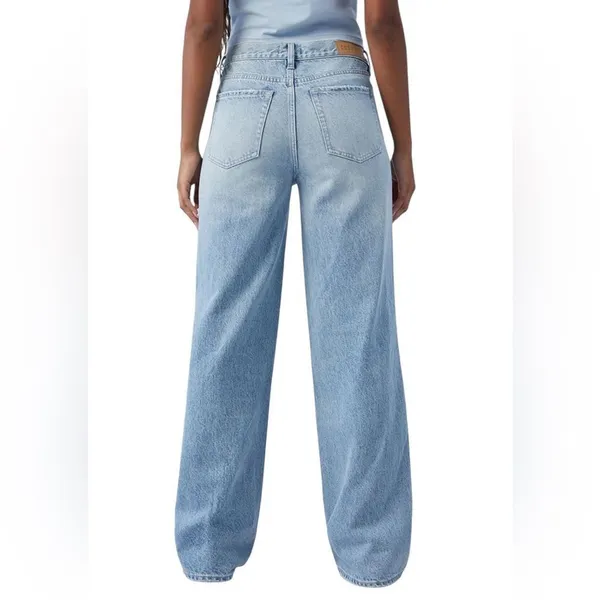 Pacsun Blue Baggy Fit Wide Leg Two Tone Jeans(Size 24) - Image 2