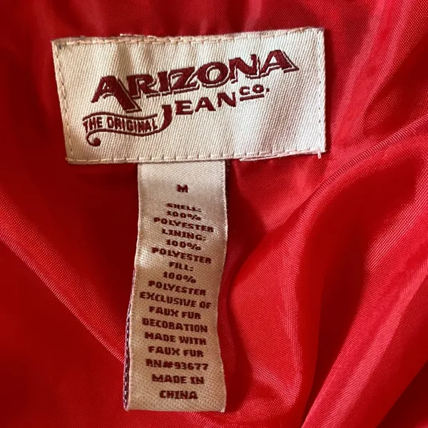 Arizona Red Mid Length Puffer Jacket - Image 2