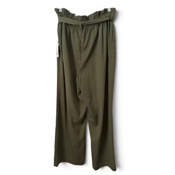 A New Day Olive Green Paperbag Waist Wide Leg Tie Front Trousers XL NWT - Image 4