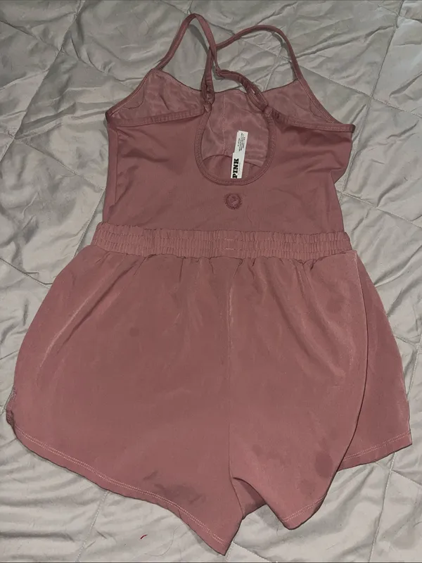 Victoria’s Secret PINK Dusty Rose Romper • Strappy Back • Size M - Image 3