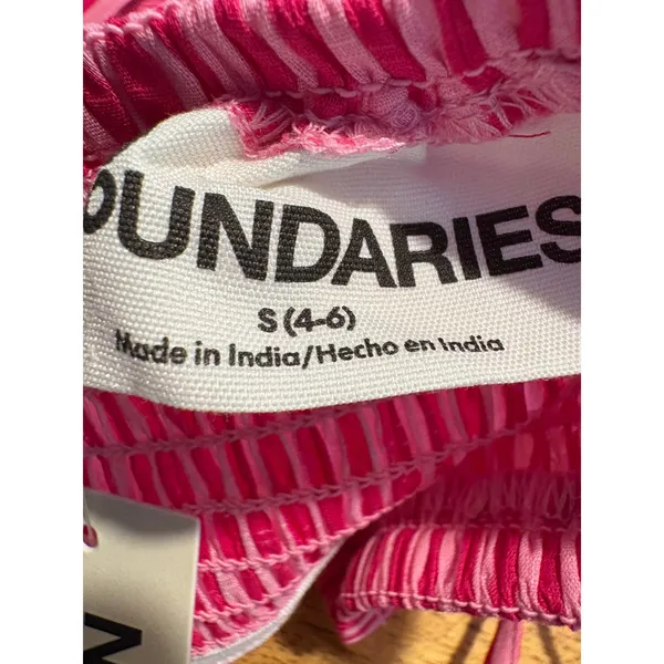 No Boundaries NWT Camisole Top Pink Striped Smocked Lace Trim Y2K Barbiecore Ethereal Small - Image 6