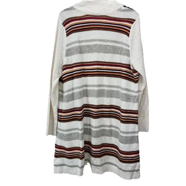 Torrid Ivory Colorful Stripes Shawl Knit Open Front Cardigan‎ Sweater Size 2X - Image 9