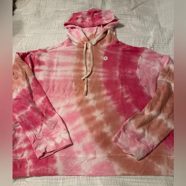 Sundry Marlyn French Terry Knit Hoodie - NWT - Size 4 (XL) Pink Tie Dye - Image 5