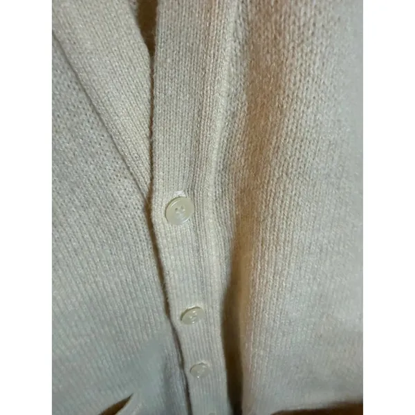 Vintage Robert Bruce Cardigan Vest Sweater Men's Medium Cream Knit Preppy - Image 6