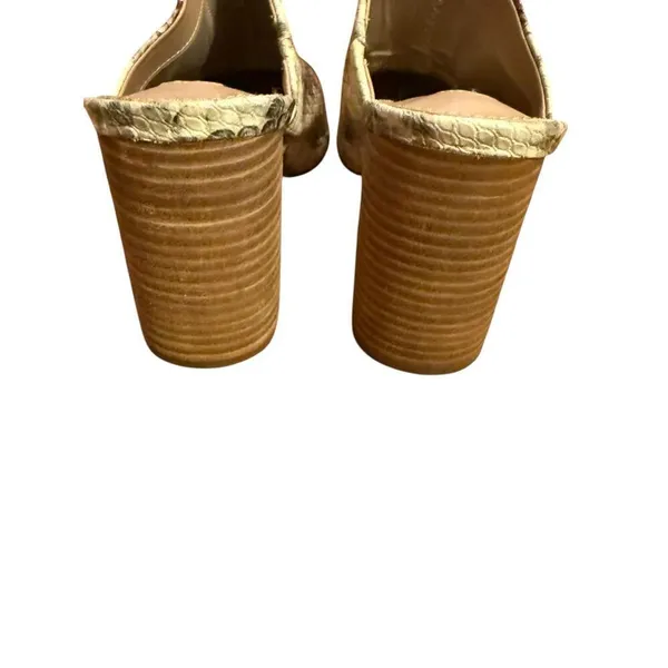 Steven by Steve Madden Nox Snake Python Chunky Block Heeled Mules Sz 8 Womens Fa - Image 4