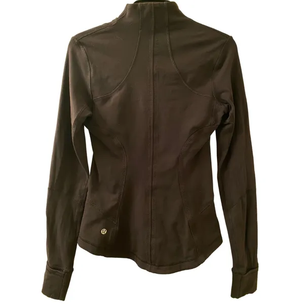 Lululemon Forme Black Jacket Size 4 Brushed Luon Material Full Zip Mid Hip - Image 2