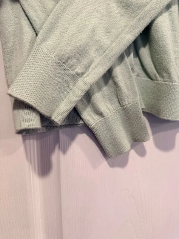 J. Crew Size S Mint Green Cotton Crew Neck Long Sleeve Button Caryn Cardigan - Image 4