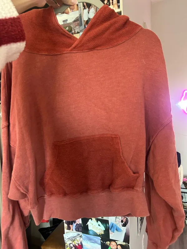Free People Hoodie Burgendy - Image 4