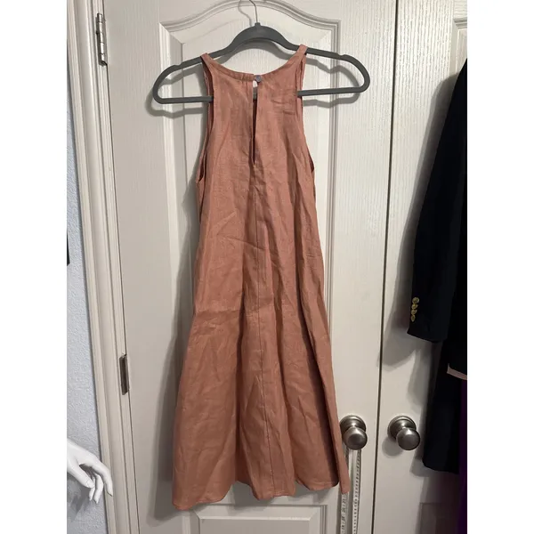 Handmade Linen Blend Trapeze Mini Dress Lagenlook Minimalist Primitive‎ Capsule - Image 4