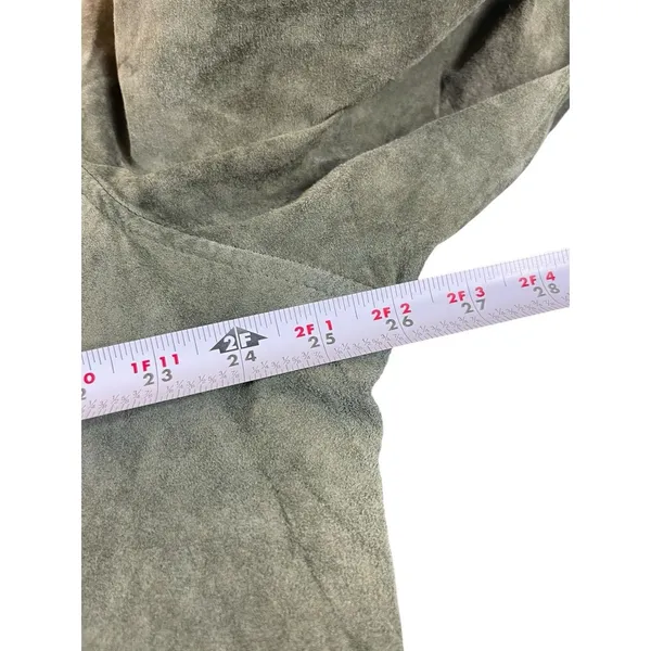 Centigrade Suede Leather Coat Jacket 2X Petite Genuine Washable Olive Green NWT - Image 9