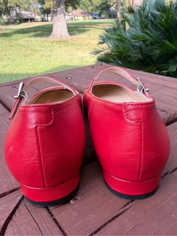 ALOHAS Por Do Sol Red Leather Mary Jane Ballet Flats EU 37 US 6.5 $190 - Image 9