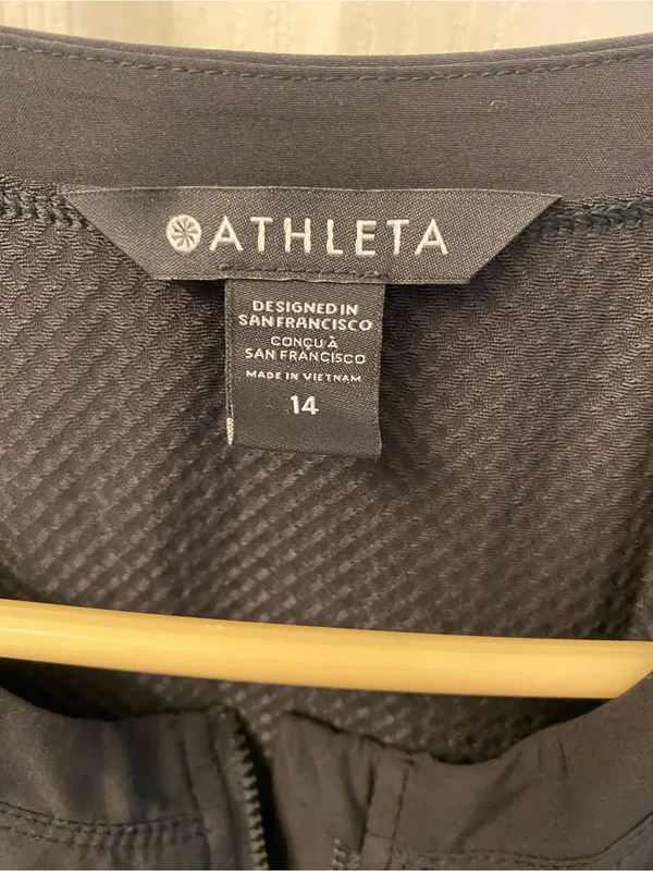 Athleta Venture out Black Zip-Front Tank Active Dress - Image 4